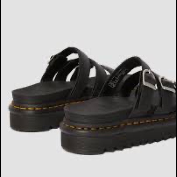 NEW Dr. Martens Blaire Slide Black 3 strap slip on  platform slides Sandals 7 - Picture 10 of 12